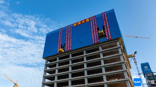 原創組圖 中國海油深海能源開發總指揮部基地項目03地塊主體工程封頂